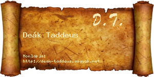Deák Taddeus névjegykártya